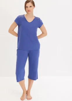 Hot Pijama capri con culotte ancho Mujer Ropa Para Dormir