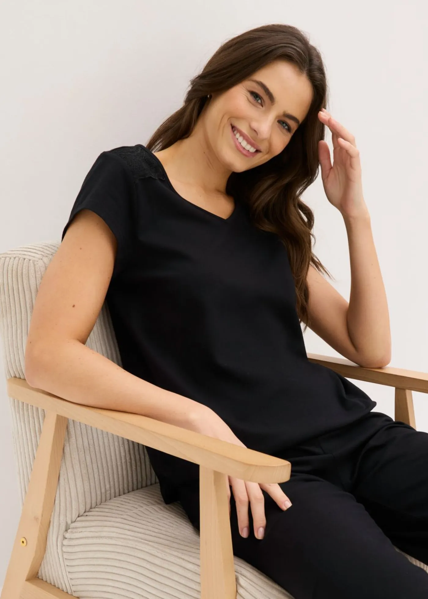 Online Pijama capri con culotte ancho Mujer Ropa Para Dormir
