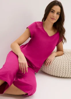 New Pijama capri con culotte ancho Mujer Ropa Para Dormir