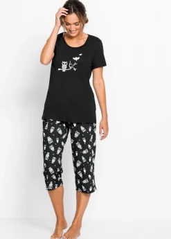 Hot Pijama capri con mangas cortas Mujer Ropa Para Dormir