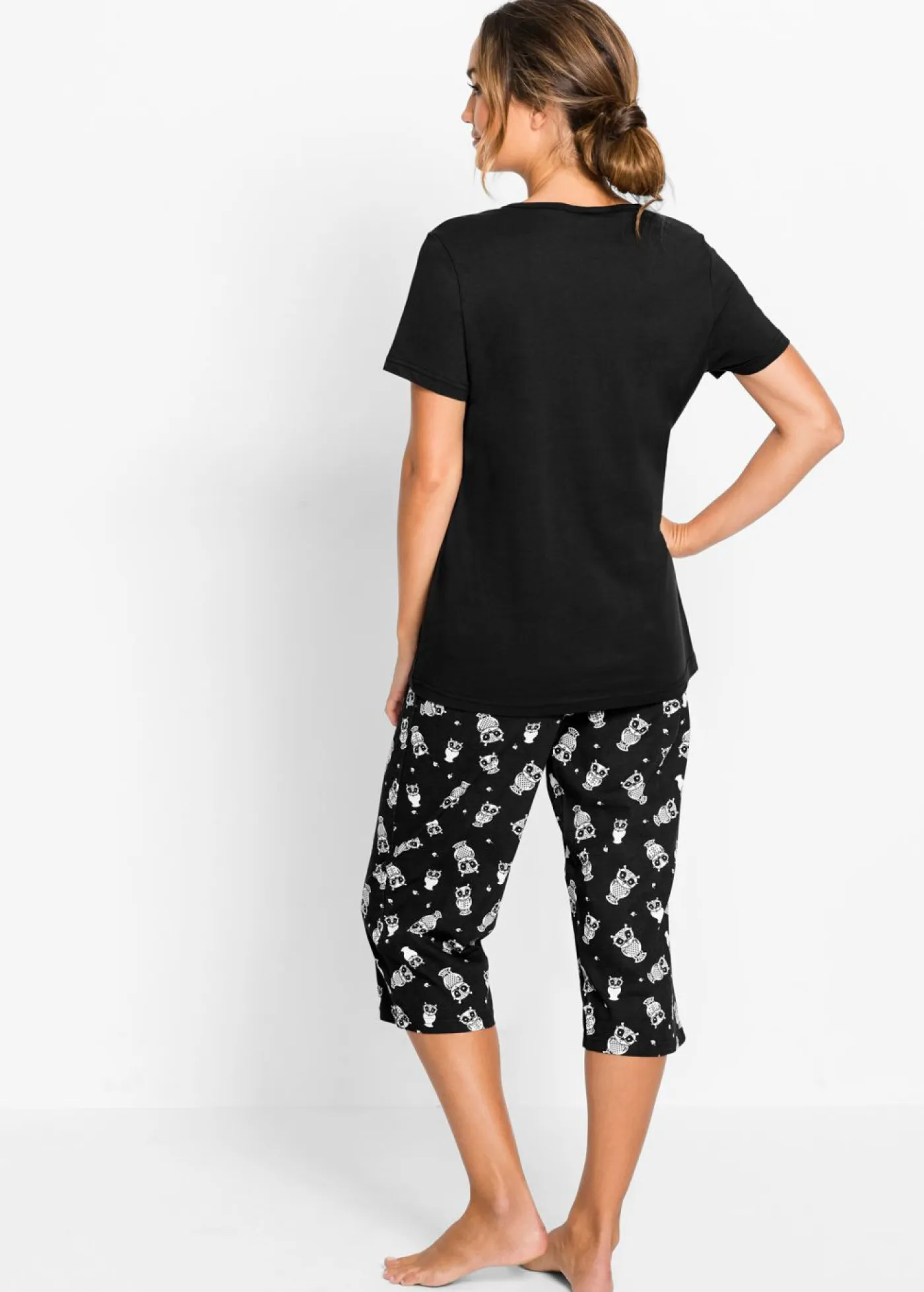 Hot Pijama capri con mangas cortas Mujer Ropa Para Dormir