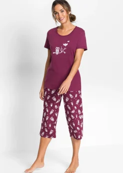 Sale Pijama capri con mangas cortas Mujer Ropa Para Dormir