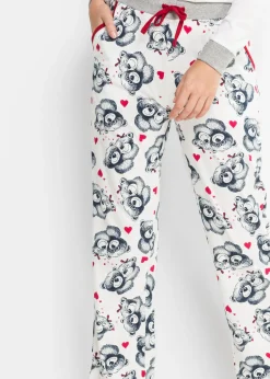 New Pijama con aplicación de franela Mujer Ropa Para Dormir
