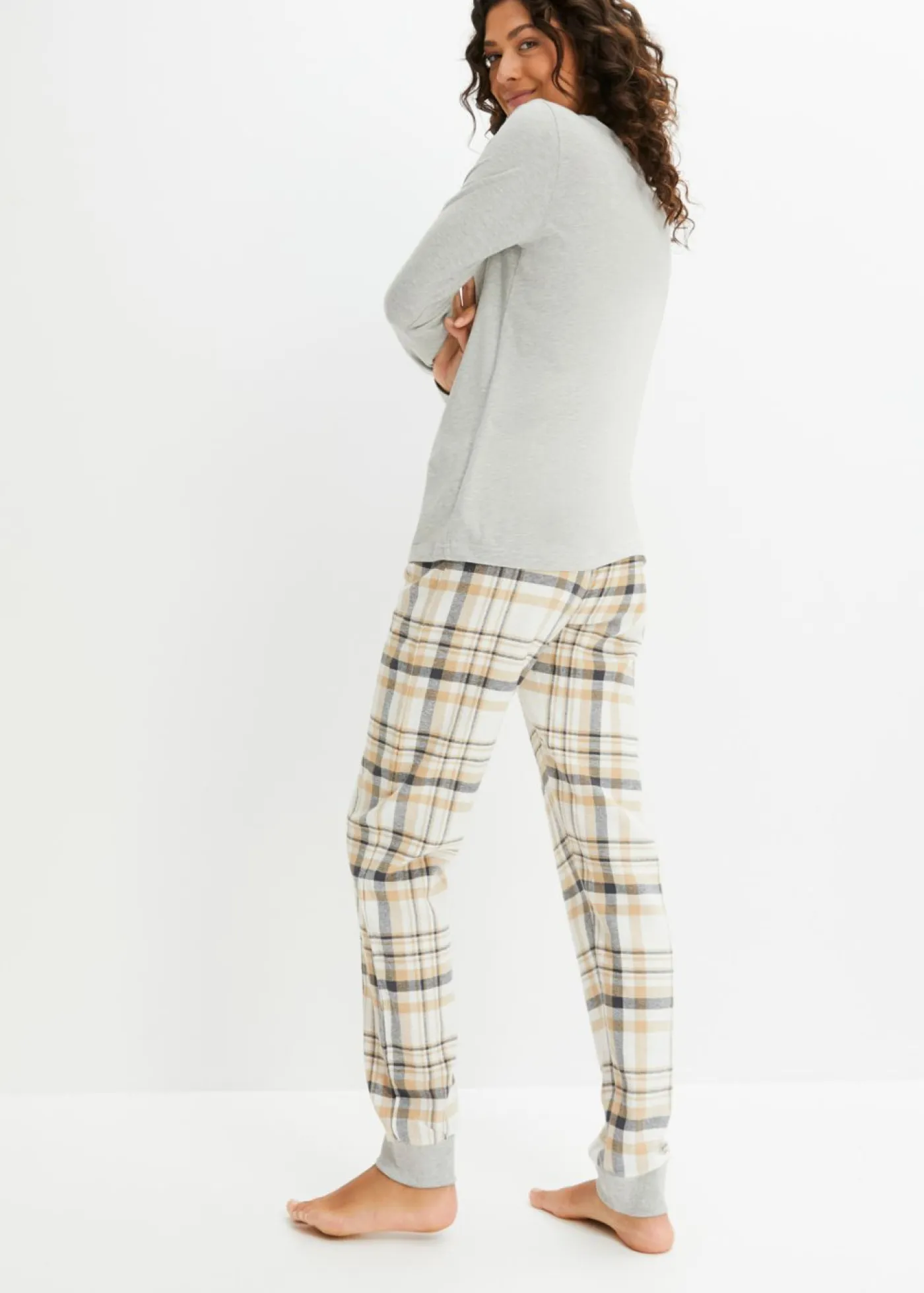 Online Pijama con pantalón de franela Mujer Ropa Para Dormir