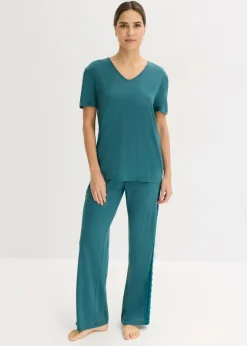 Outlet Pijama con viscosa y encaje Mujer Temática·Lencería De Primavera|Ropa Para Dormir