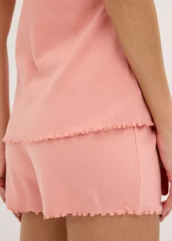 Pijama corto con delicado ribete de encaje Mujer Ropa Para Dormir