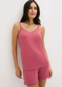 Best Pijama corto de pointelle suave Mujer Ropa Para Dormir