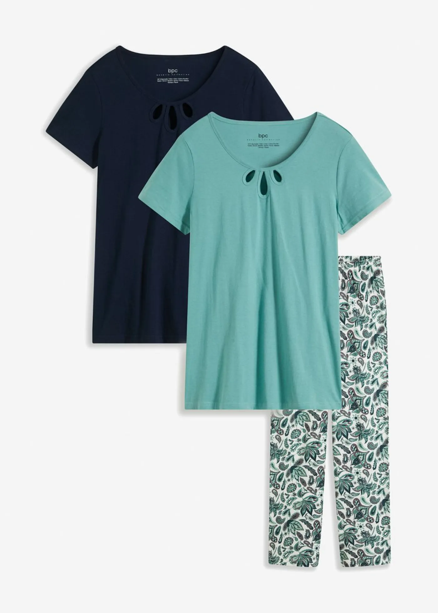 Clearance Pijama de algodón puro (3 piezas) Mujer Ropa Para Dormir