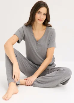 Sale Pijama de canalé con viscosa Mujer Homewear|Ropa Para Dormir