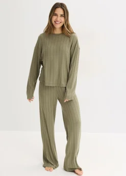 Hot Pijama de canalé suave Mujer Homewear|Ropa Para Dormir