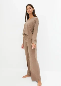Outlet Pijama de canalé suave con perneras anchas Mujer Homewear|Ropa Para Dormir