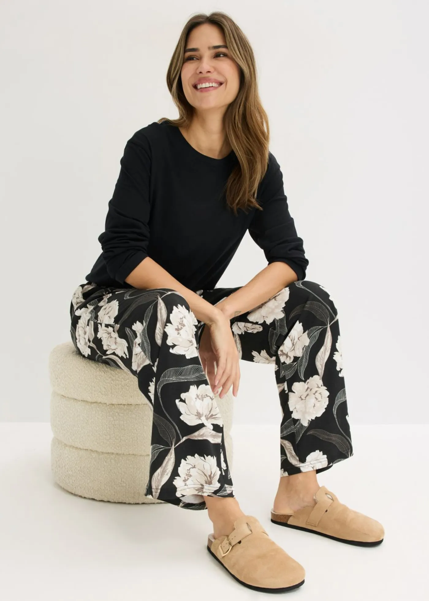 New Pijama de viscosa con perneras anchas Mujer Ropa Para Dormir