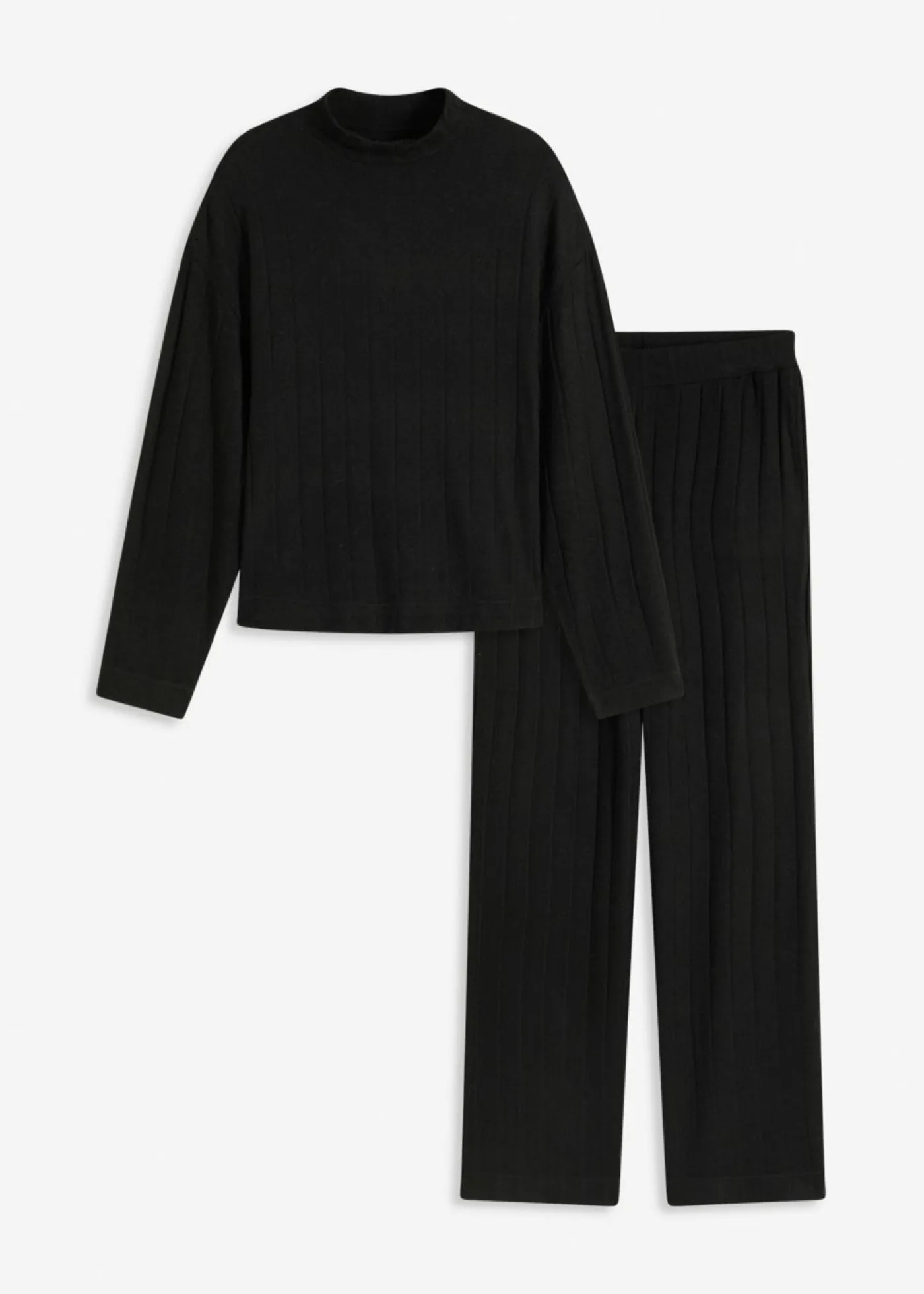 Pijama holgado de punto suave de canalé Mujer Homewear|Ropa Para Dormir