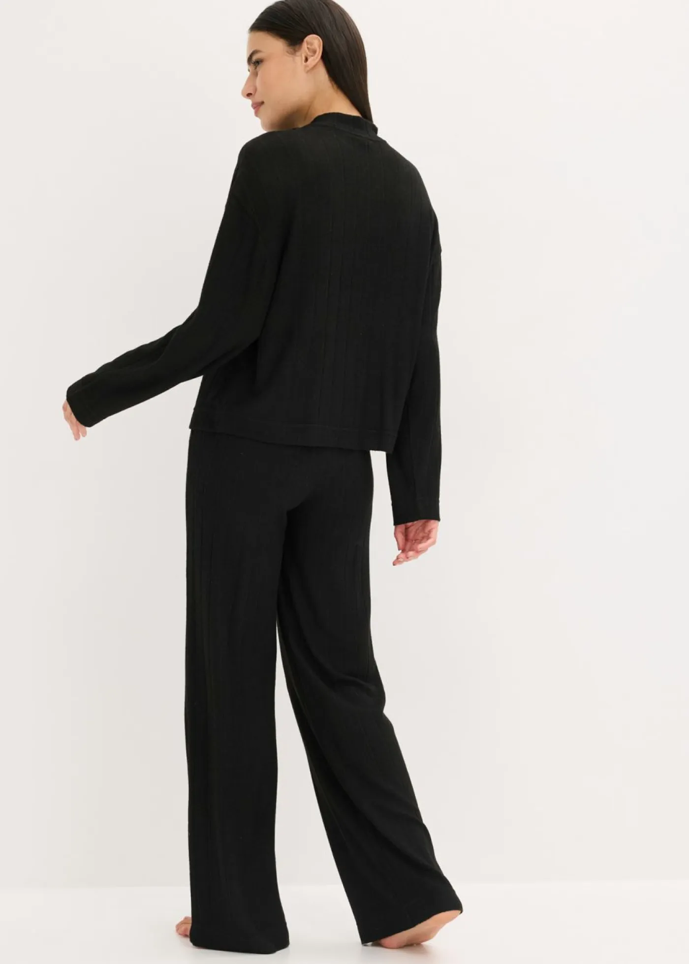 Pijama holgado de punto suave de canalé Mujer Homewear|Ropa Para Dormir