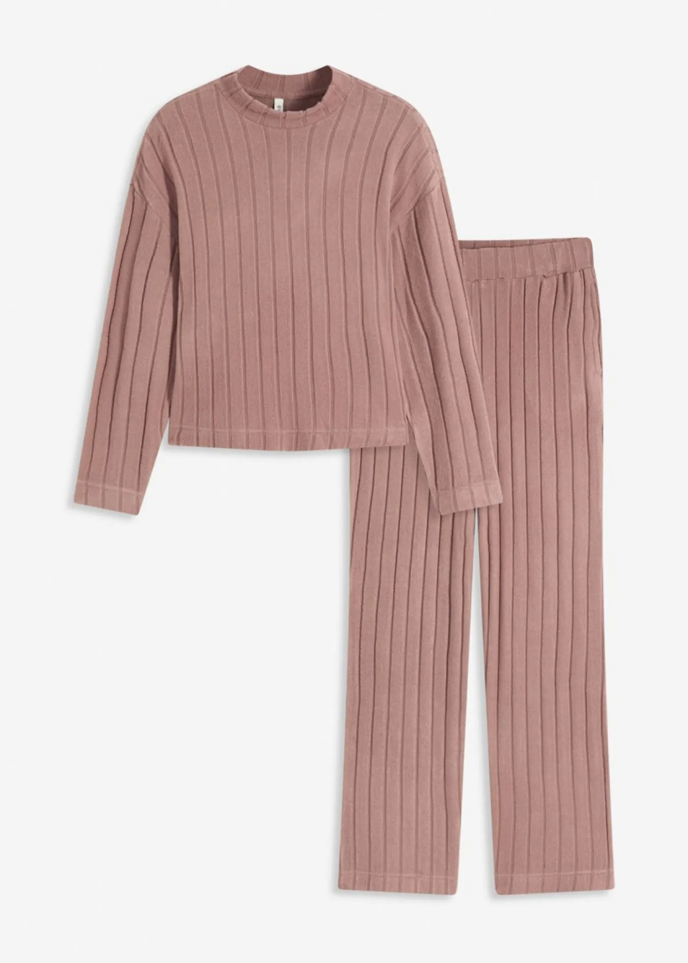 Best Pijama holgado de punto suave de canalé Mujer Homewear|Ropa Para Dormir