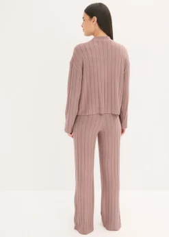 Best Pijama holgado de punto suave de canalé Mujer Homewear|Ropa Para Dormir