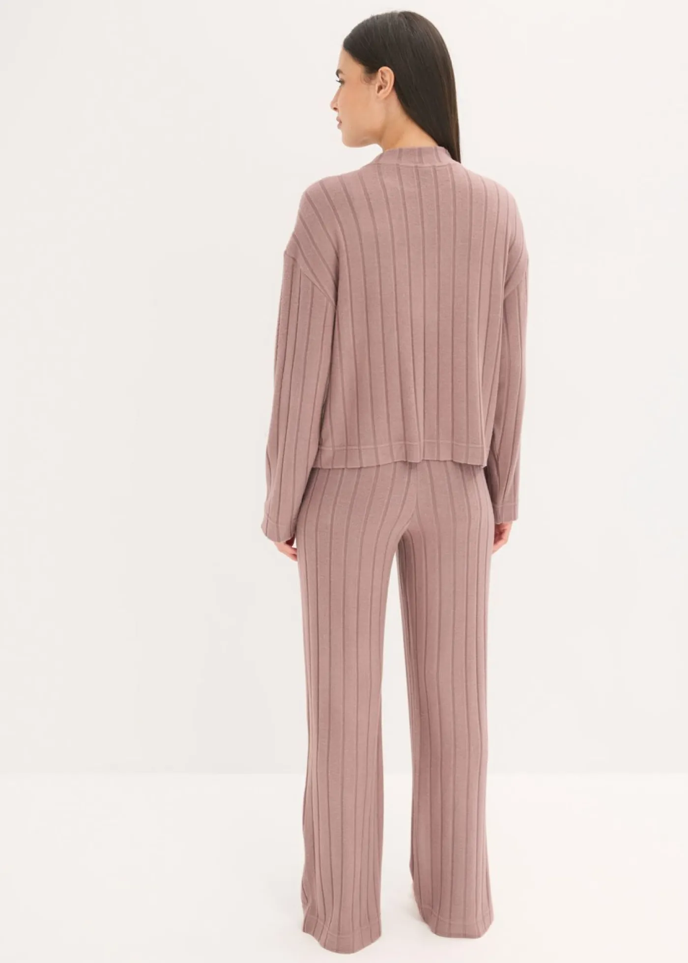 Best Pijama holgado de punto suave de canalé Mujer Homewear|Ropa Para Dormir