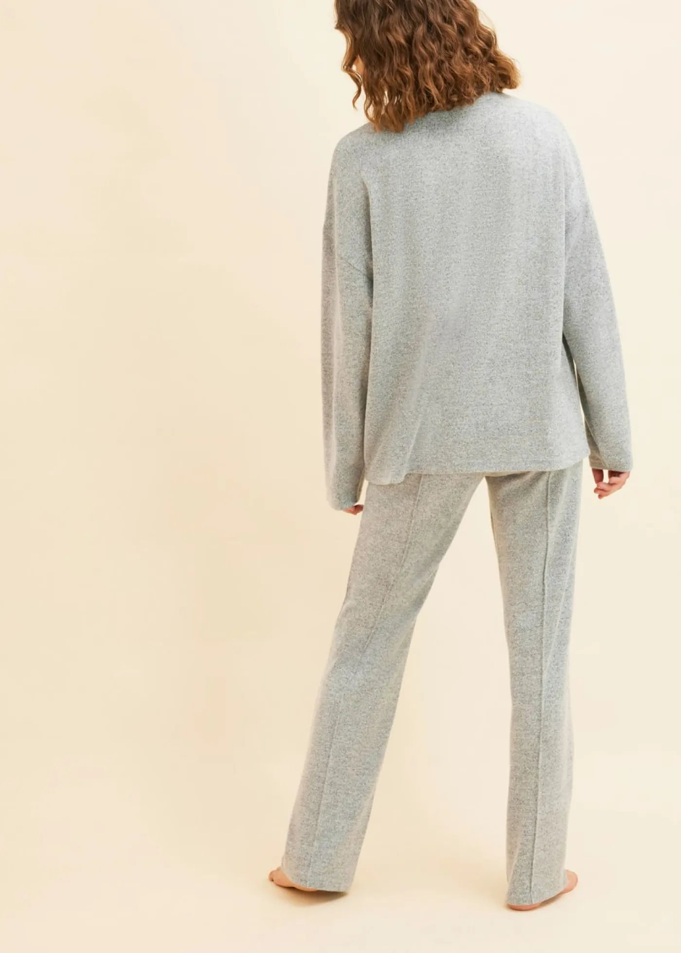 Online Pijama holgado de tejido suave Mujer Homewear|Ropa Para Dormir