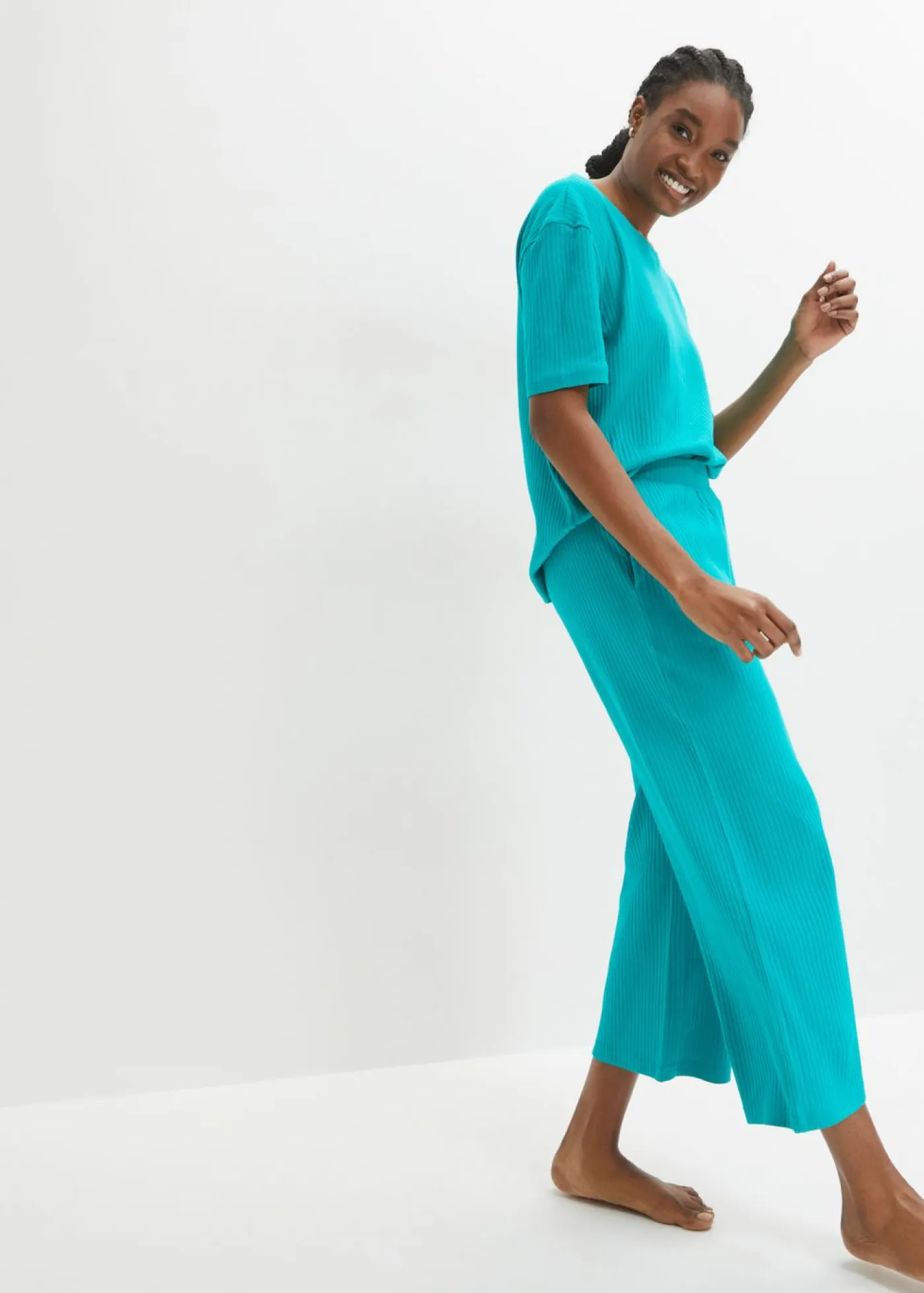 Clearance Pijama loungewear de canalé con culotte Mujer Básicos|Ropa Para Dormir