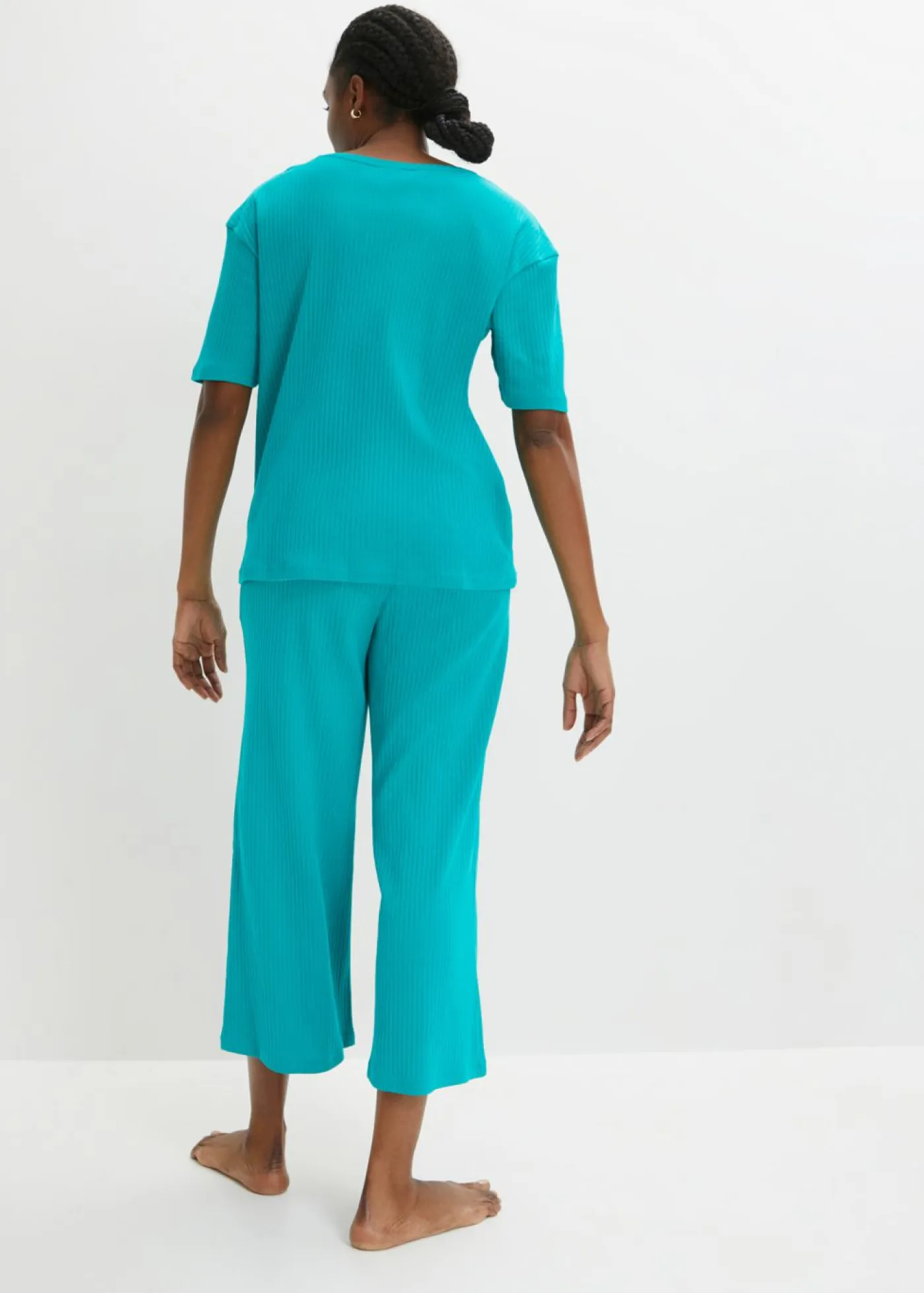 Clearance Pijama loungewear de canalé con culotte Mujer Básicos|Ropa Para Dormir