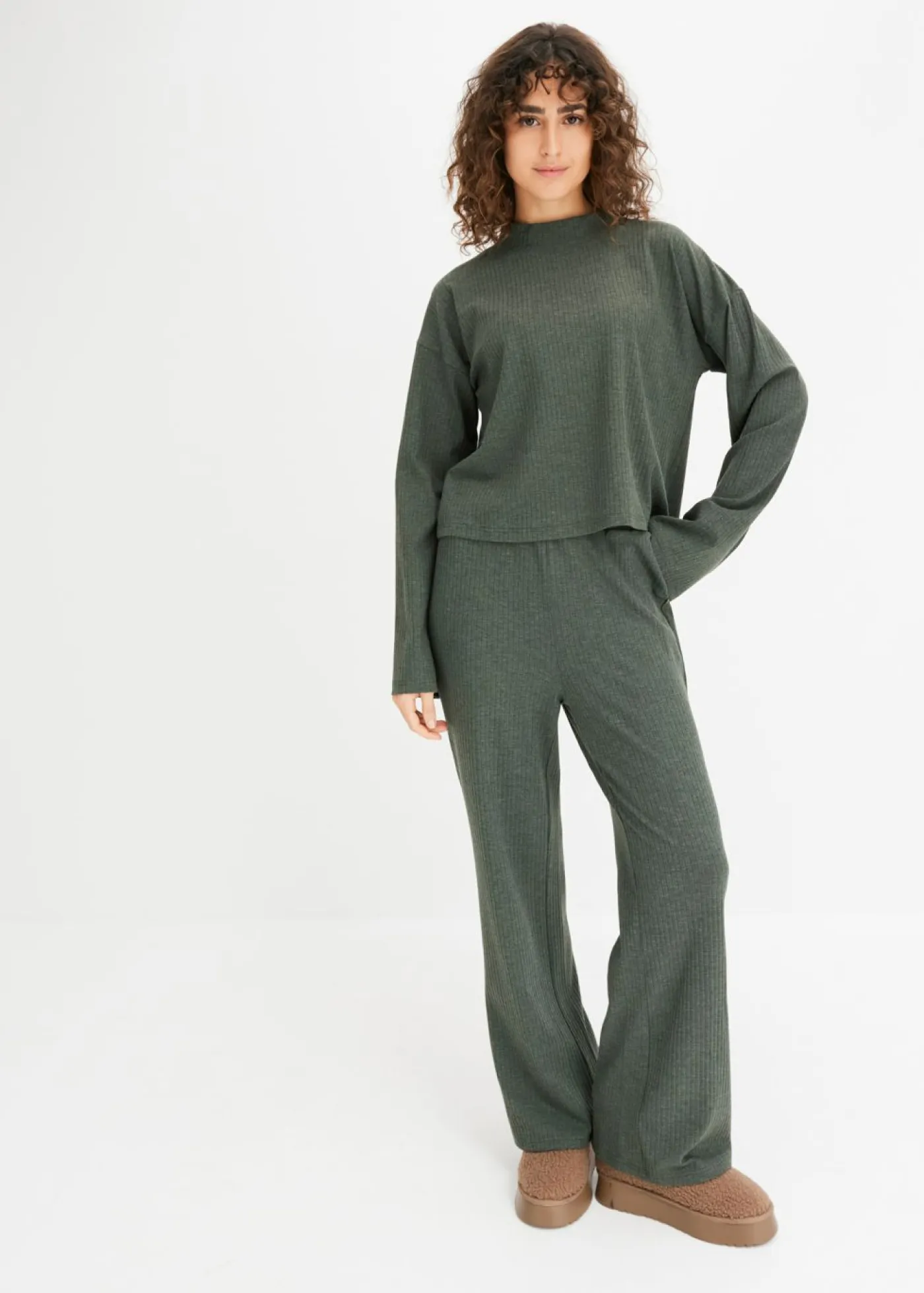 Online Pijama oversize de suave canalé Mujer Homewear|Ropa Para Dormir