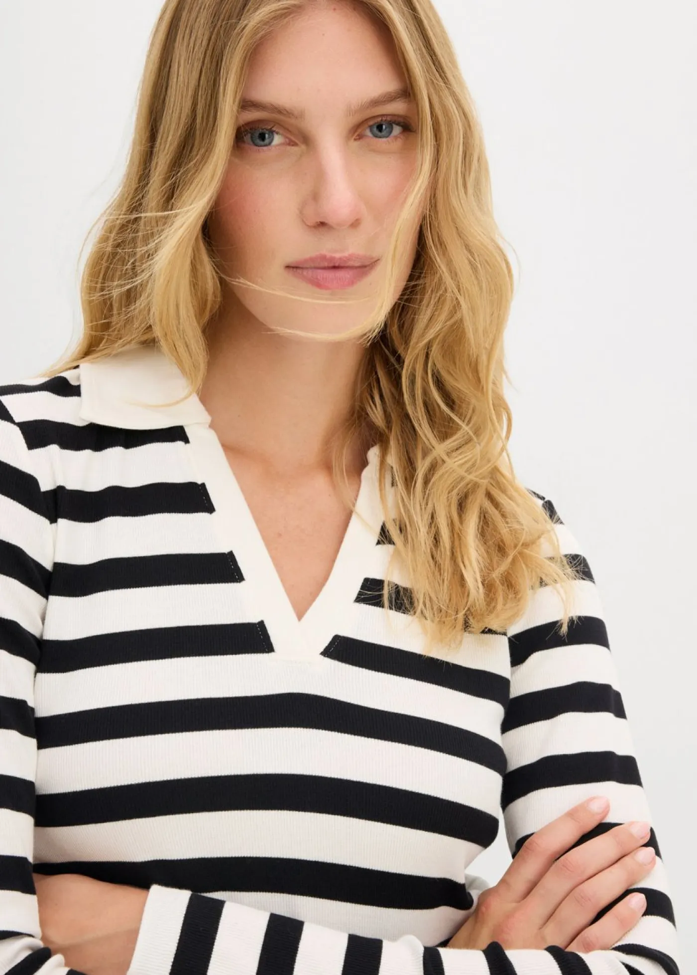 Online Polo de canalé con manga larga Mujer Camisetas