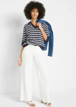 Sale Polo de mezcla de algodón y viscosa Mujer Camisetas