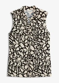 Hot Polo sin mangas con fruncido Mujer Camisetas