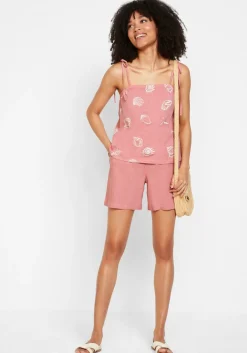 New Shorts paperbag con lino Mujer Shorts|Pantalones