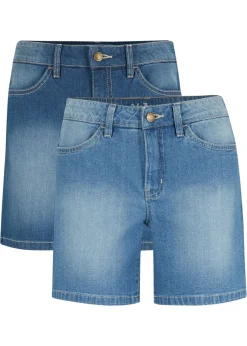 Outlet Shorts vaqueros, slim fit, mid waist, 2 unidades Mujer Shorts|Vaqueros