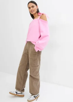 Sale Sudadera ancha con un hombro al descubierto Mujer Ropa Cómoda