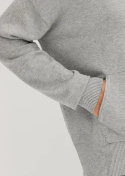 Discount Sudadera con capucha de punto y bolsillo canguro en mezcla de viscosa Mujer Jerséis|Ropa De Punto