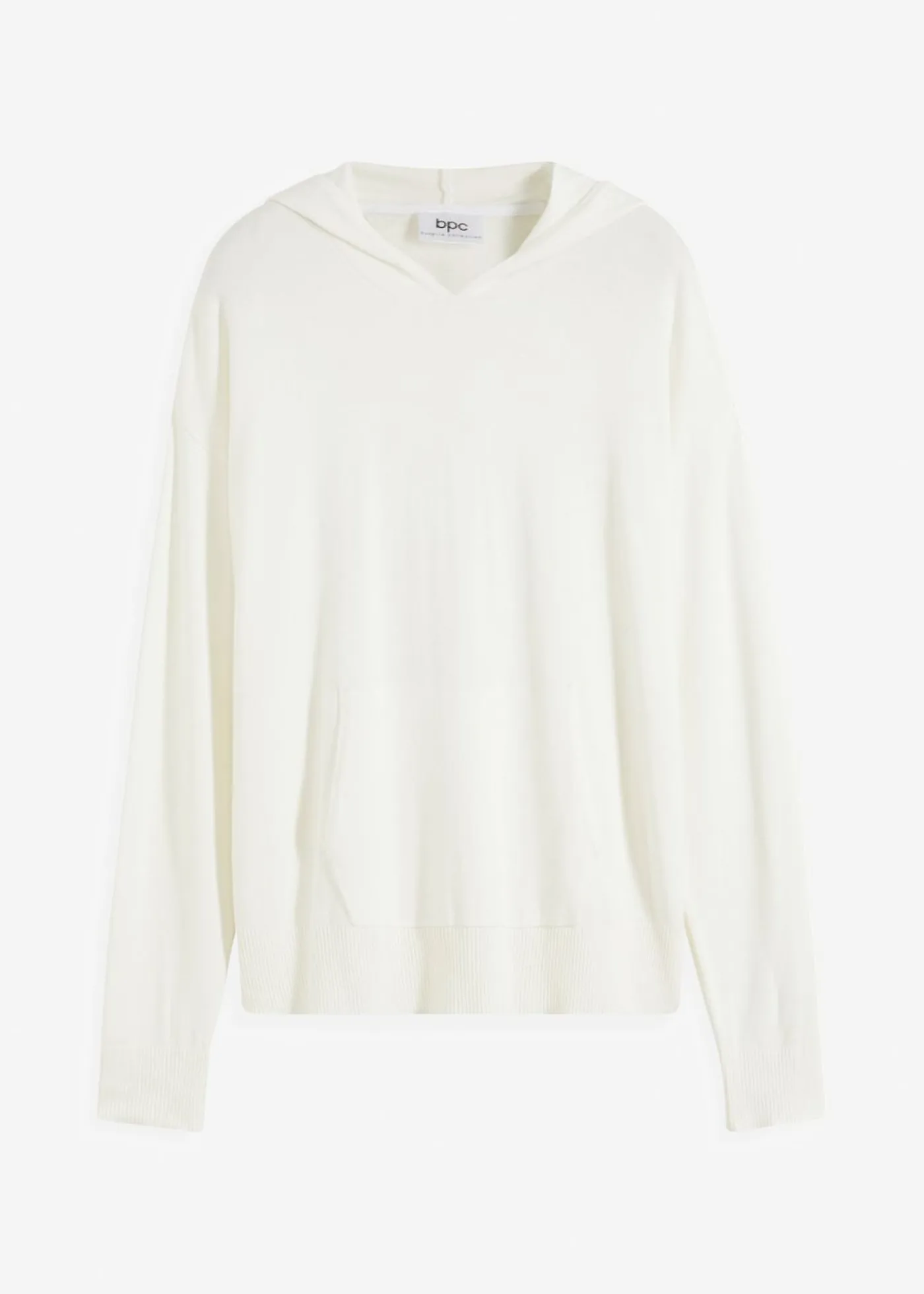 New Sudadera con capucha de punto y bolsillo canguro en mezcla de viscosa Mujer Jerséis|Ropa De Punto