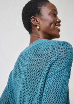 Discount Sudadera de ajour de mezcla de lino ligero Mujer Premium|Jerséis