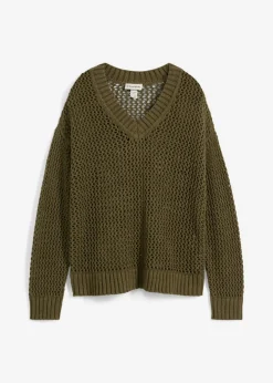 Discount Sudadera de ajour de mezcla de lino ligero Mujer Premium|Jerséis