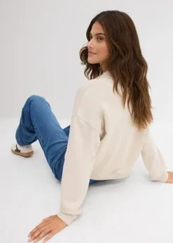 New Sudadera de algodón orgánico puro Mujer Básicos|Ropa Cómoda