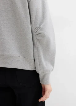 Best Sudadera de algodón orgánico con cuello ancho de canalé Mujer Esenciales|Ropa Cómoda