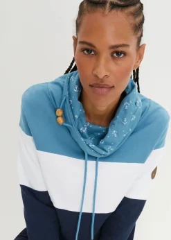 Clearance Sudadera de algodón puro con cuello estampado Mujer Ropa Cómoda