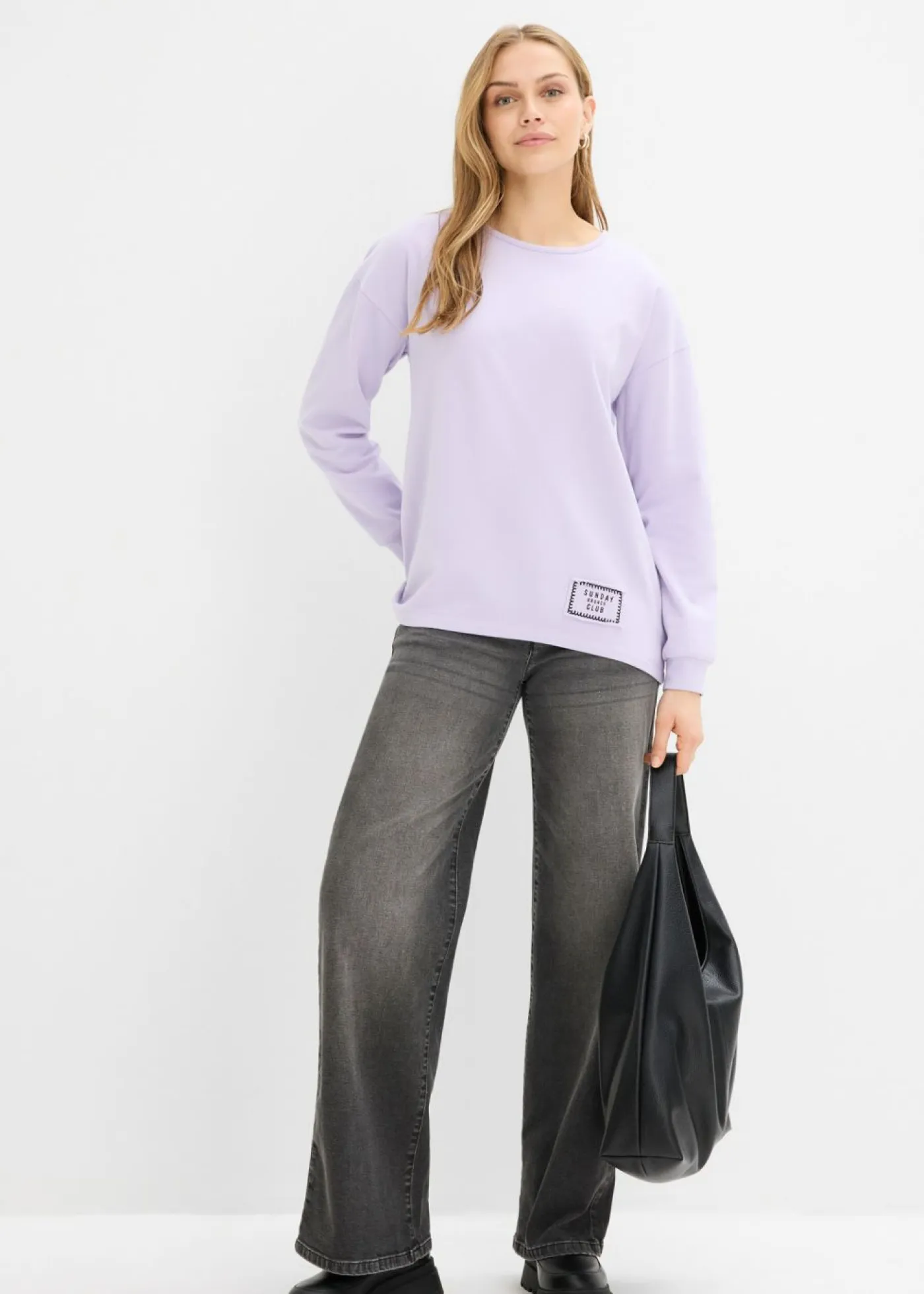 Sale Sudadera de mezcla de algodón con bajo asimétrico Mujer Ropa Cómoda
