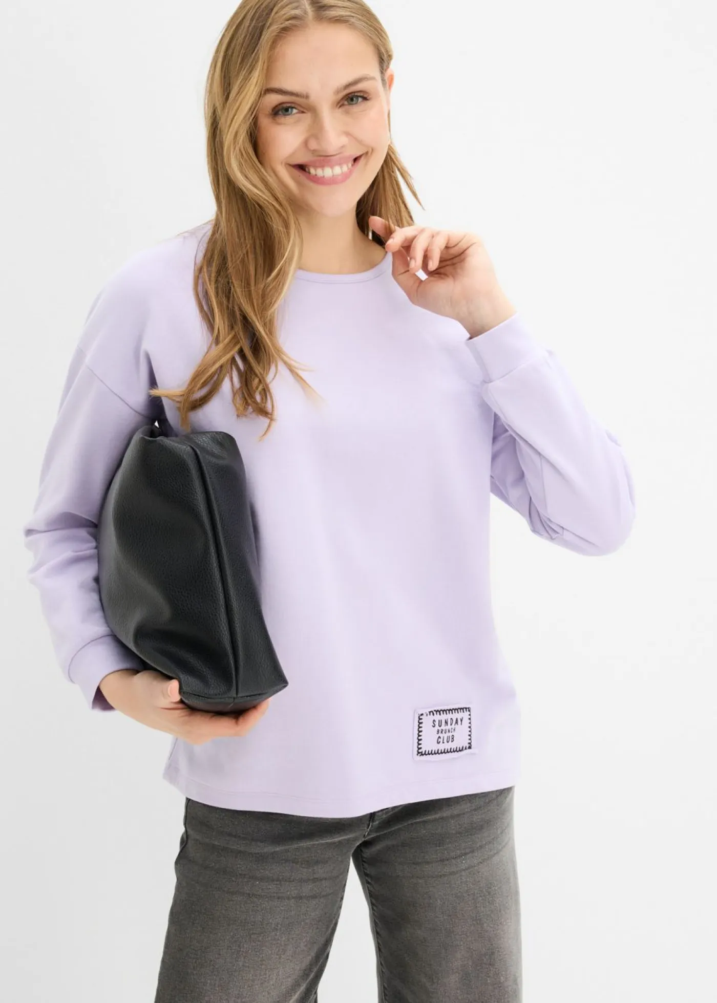 Sale Sudadera de mezcla de algodón con bajo asimétrico Mujer Ropa Cómoda