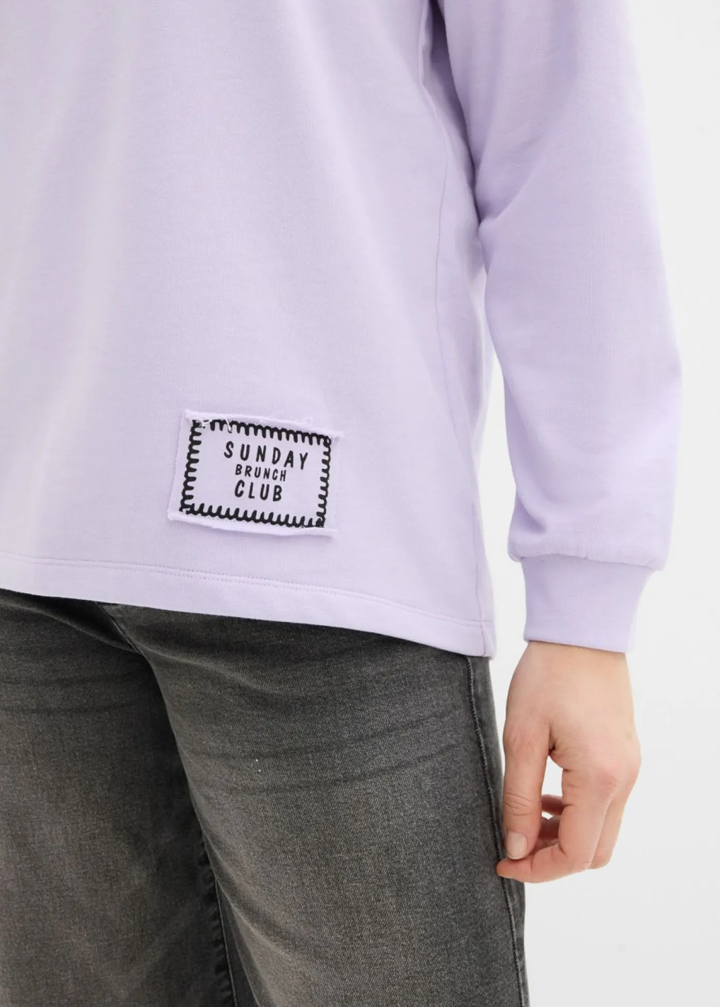 Sale Sudadera de mezcla de algodón con bajo asimétrico Mujer Ropa Cómoda
