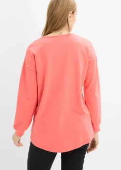 Sudadera de mezcla de algodón con bajo asimétrico Mujer Ropa Cómoda