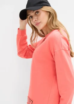 Sudadera de mezcla de algodón con bajo asimétrico Mujer Ropa Cómoda