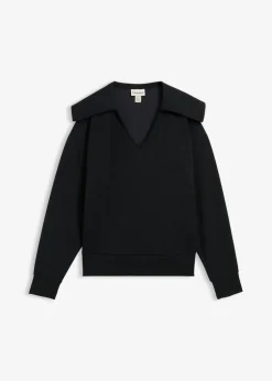 Clearance Sudadera de mezcla de viscosa con cuello ancho Mujer Esenciales