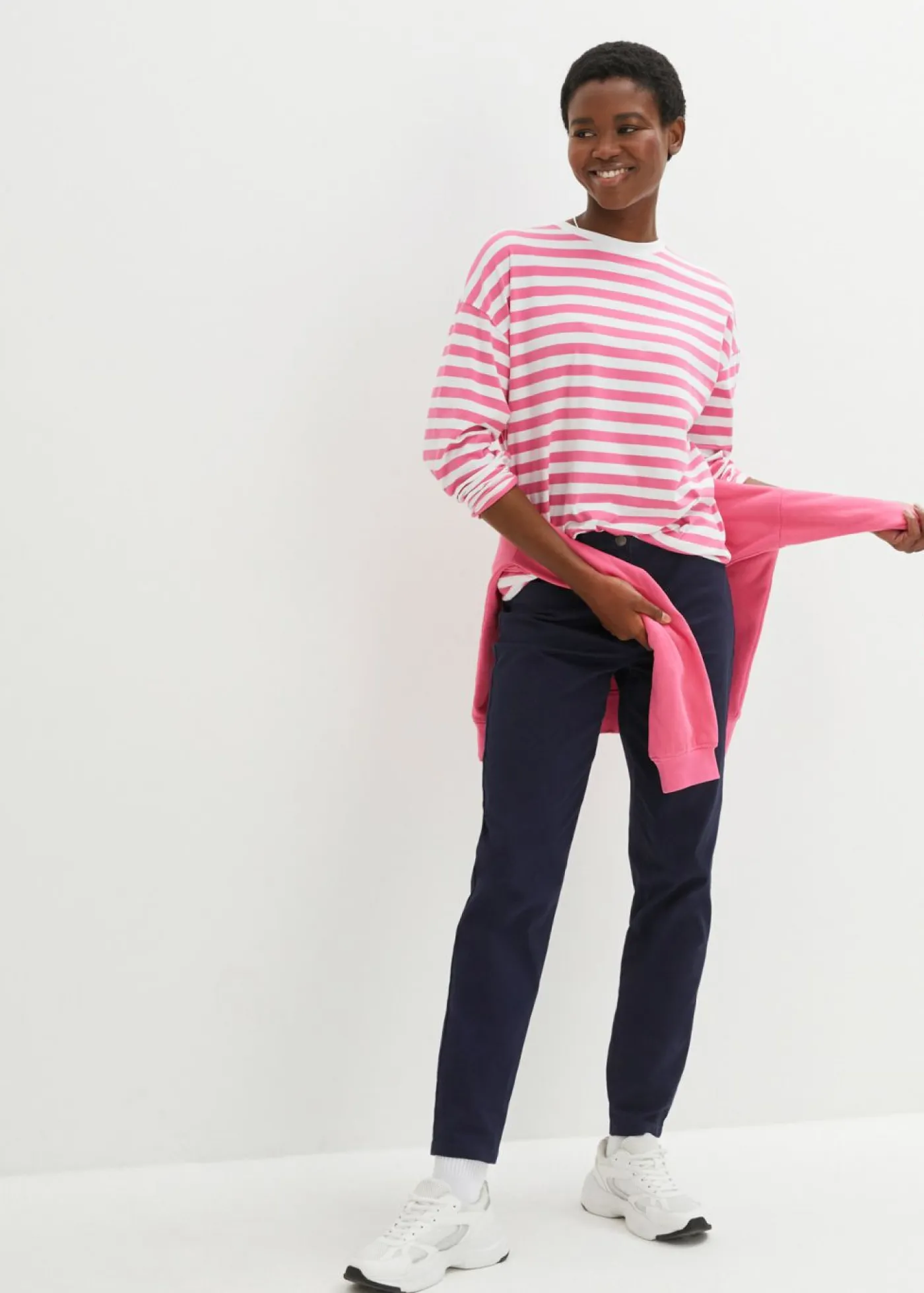 Sudadera holgada de algodón puro Mujer Básicos|Ropa Cómoda