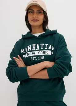 Sudadera holgada de algodón puro con capucha Mujer Ropa Cómoda