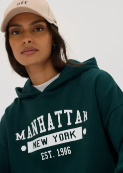 Sudadera holgada de algodón puro con capucha Mujer Ropa Cómoda