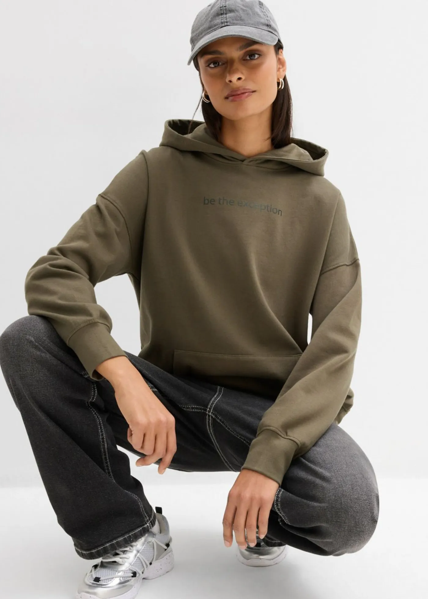 Clearance Sudadera holgada de algodón orgánico puro Mujer Ropa Cómoda