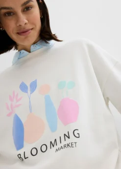 Online Sudadera holgada en mezcla de algodón Mujer Ropa Cómoda