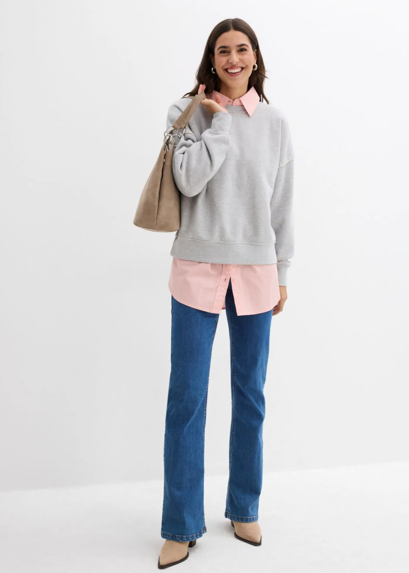 Sudadera holgada en mezcla de algodón Mujer Ropa Cómoda